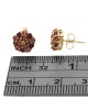 Pink Tourmaline and Rhodolite Garnet Round Cluster Stud Earrings in Yellow Gold